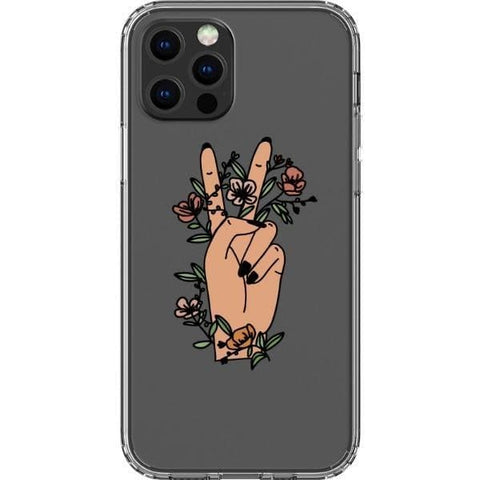 iPhone 13 Pro #3 Peace Sign Line Art Clear Phone Cases - The Urban Flair