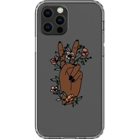 iPhone 13 Pro #4 Peace Sign Line Art Clear Phone Cases - The Urban Flair