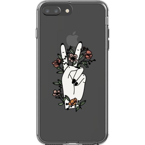 iPhone 7 Plus/8 Plus #1 Peace Sign Line Art Clear Phone Cases - The Urban Flair