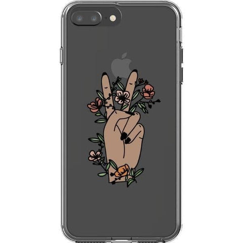 iPhone 7 Plus/8 Plus #2 Peace Sign Line Art Clear Phone Cases - The Urban Flair
