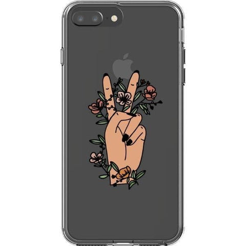 iPhone 7 Plus/8 Plus #3 Peace Sign Line Art Clear Phone Cases - The Urban Flair