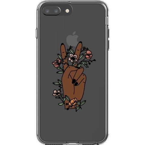 iPhone 7 Plus/8 Plus #4 Peace Sign Line Art Clear Phone Cases - The Urban Flair