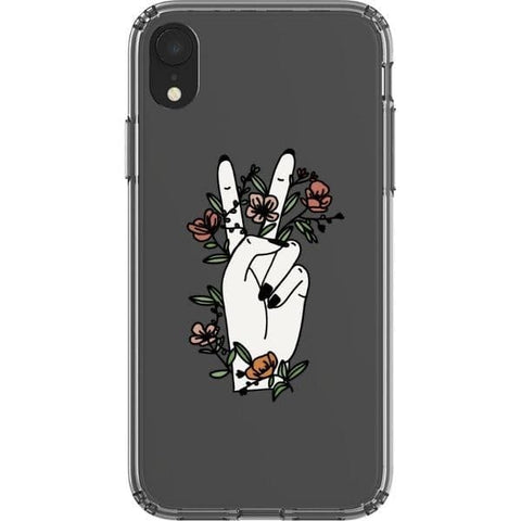 iPhone XR #1 Peace Sign Line Art Clear Phone Cases - The Urban Flair