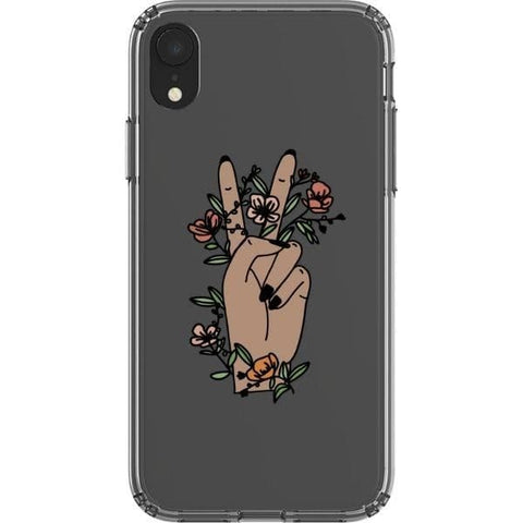 iPhone XR #2 Peace Sign Line Art Clear Phone Cases - The Urban Flair
