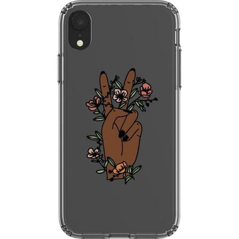iPhone XR #4 Peace Sign Line Art Clear Phone Cases - The Urban Flair