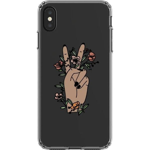 iPhone XS Max #2 Peace Sign Line Art Clear Phone Cases - The Urban Flair