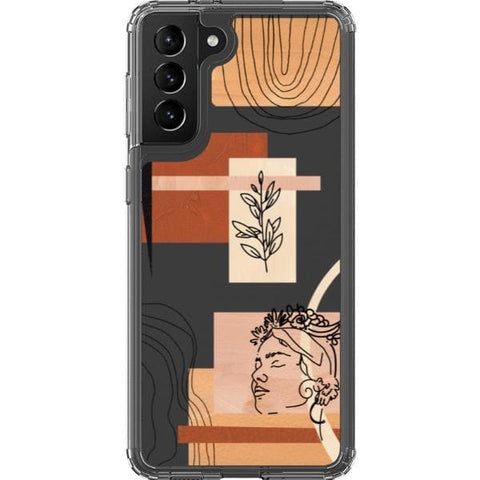 Peach Aesthetic Abstract Clear Phone Case for your Galaxy S21 exclusively at The Urban Flair