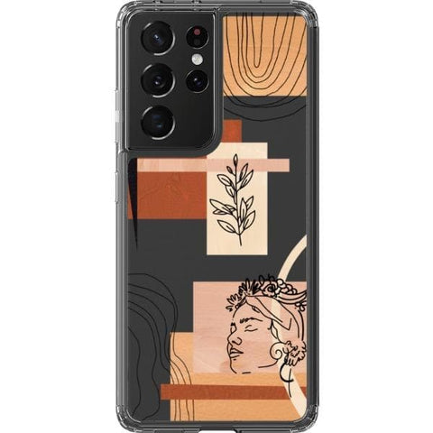 Peach Aesthetic Abstract Clear Phone Case for your Galaxy S21 Ultra exclusively at The Urban Flair