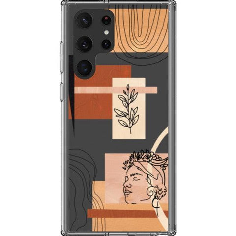 Peach Aesthetic Abstract Clear Phone Case for your Galaxy S22 Ultra exclusively at The Urban Flair