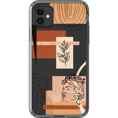 Peach Aesthetic Abstract Clear Phone Case for your iPhone 11 exclusively at The Urban Flair