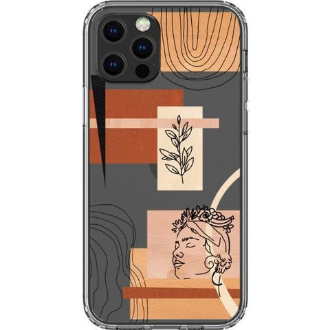 Peach Aesthetic Abstract Clear Phone Case for your iPhone 12 Pro exclusively at The Urban Flair