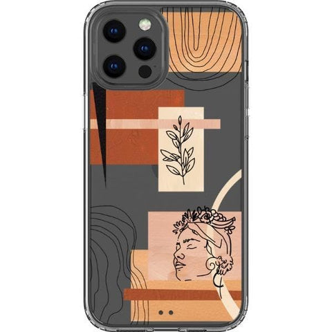 Peach Aesthetic Abstract Clear Phone Case for your iPhone 12 Pro Max exclusively at The Urban Flair