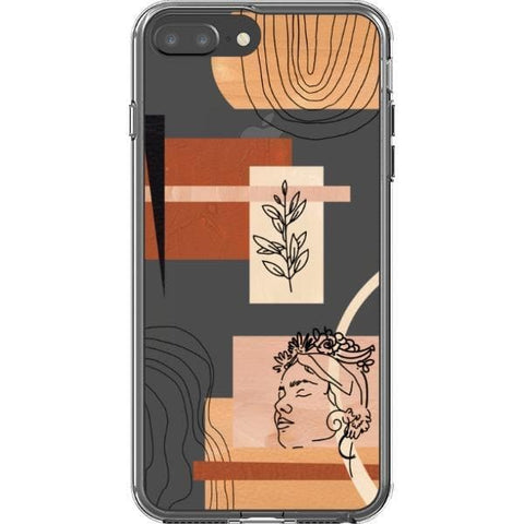 Peach Aesthetic Abstract Clear Phone Case for your iPhone 7 Plus/8 Plus exclusively at The Urban Flair