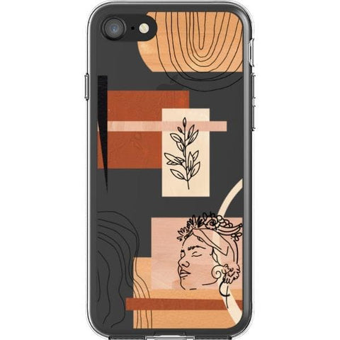Peach Aesthetic Abstract Clear Phone Case for your iPhone SE (2020/2022) exclusively at The Urban Flair