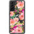 Peach Pink Watercolor Flowers Clear Phone Case Galaxy S21 exclusively offered by The Urban Flair