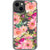 Peach Pink Watercolor Flowers Clear Phone Case iPhone 13 exclusively offered by The Urban Flair