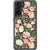 Galaxy S21 Peach Watercolor Flowers Clear Phone Case - The Urban Flair
