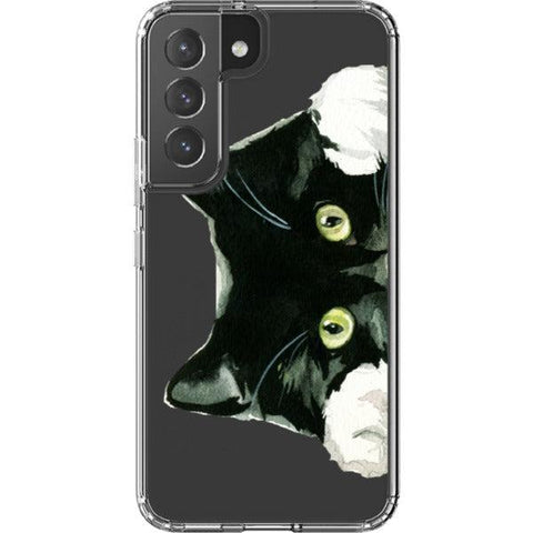 Peeking Black Cat Clear Phone Case Galaxy S22 exclusively offered by The Urban Flair