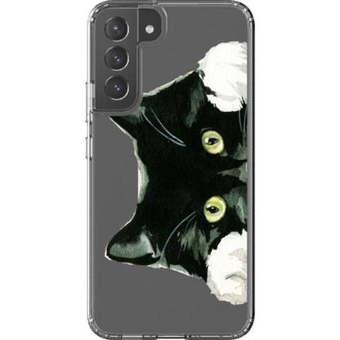 Peeking Black Cat Clear Phone Case Galaxy S22 Plus exclusively offered by The Urban Flair
