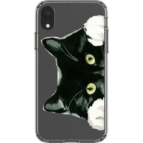 iPhone XR Peeking Black Cat Clear Phone Case - The Urban Flair