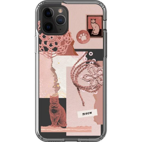 Pink Cat Collage Clear Phone Case iPhone 11 Pro exclusively offered by The Urban Flair