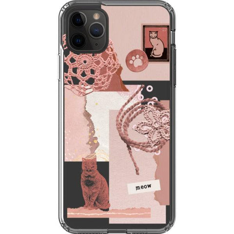 Pink Cat Collage Clear Phone Case iPhone 11 Pro Max exclusively offered by The Urban Flair