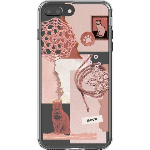 Pink Cat Collage Clear Phone Case iPhone 7 Plus/8 Plus exclusively offered by The Urban Flair