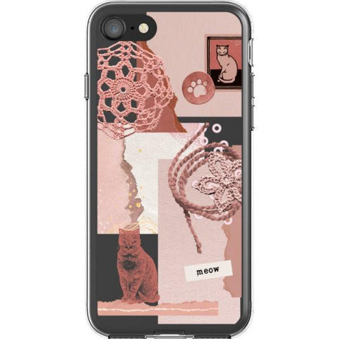 Pink Cat Collage Clear Phone Case iPhone 7/8 exclusively offered by The Urban Flair