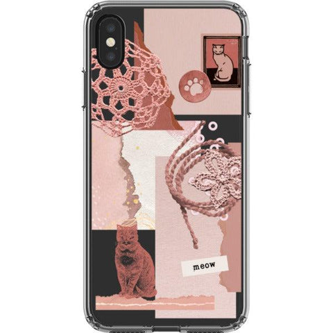 Pink Cat Collage Clear Phone Case iPhone XS Max exclusively offered by The Urban Flair