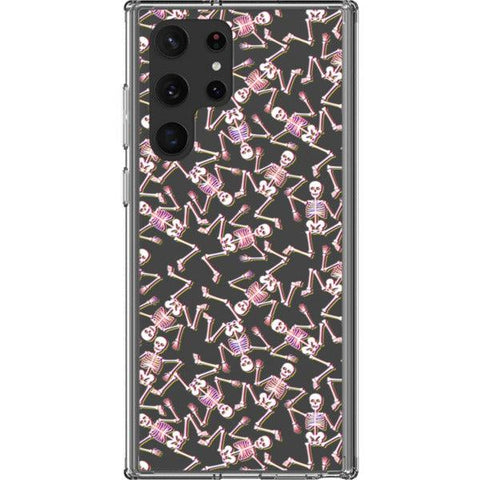 Pink Glitch Skeleton Clear Phone Case Galaxy S22 Ultra exclusively offered by The Urban Flair