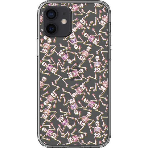 iPhone 12 Pink Glitch Skeleton Clear Phone Case - The Urban Flair