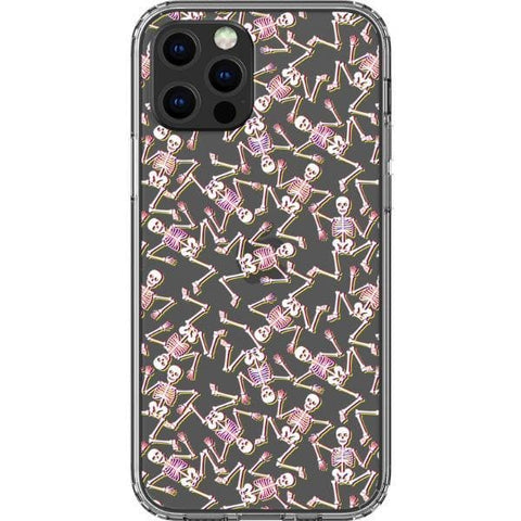 iPhone 12 Pro Pink Glitch Skeleton Clear Phone Case - The Urban Flair