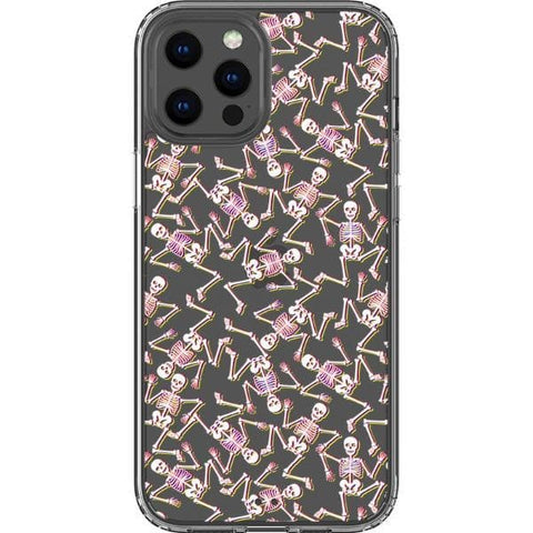 iPhone 12 Pro Max Pink Glitch Skeleton Clear Phone Case - The Urban Flair