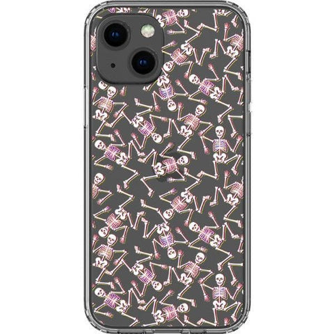 iPhone 13 Mini Pink Glitch Skeleton Clear Phone Case - The Urban Flair