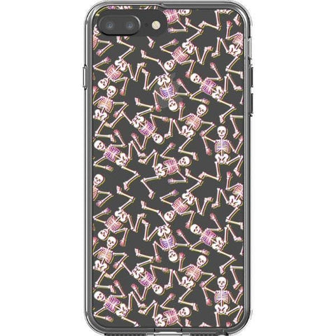 iPhone 7 Plus/8 Plus Pink Glitch Skeleton Clear Phone Case - The Urban Flair