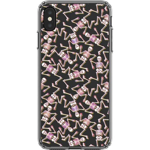 iPhone XS Max Pink Glitch Skeleton Clear Phone Case - The Urban Flair