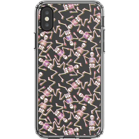 iPhone X/XS Pink Glitch Skeleton Clear Phone Case - The Urban Flair