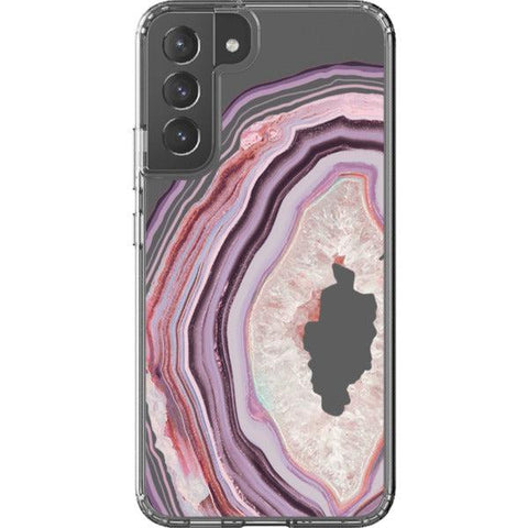 Pink Lilac Agate Geode Slice Clear Phone Case Galaxy S22 Plus exclusively offered by The Urban Flair