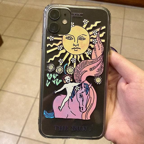 Psychedelic Aesthetic Tarot Card Clear Phone Case by The Urban Flair (Customer Feat)