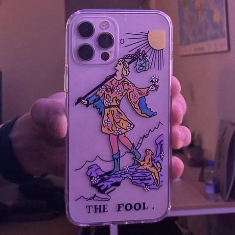 Psychedelic Aesthetic Tarot Card Clear Phone Case by The Urban Flair (Customer Feat)
