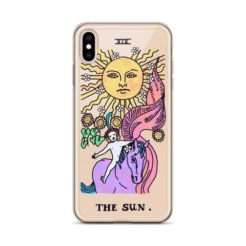 Psychedelic Aesthetic Tarot Card Clear Phone Case by The Urban Flair (Psychedelic Aesthetic Tarot Card Clear Phone Case iPhone XS Max The Sun exclusively at the Urban Flair!)