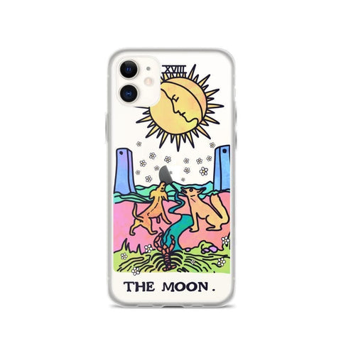Psychedelic Aesthetic Tarot Card Clear Phone Case by The Urban Flair (Trippy Psychedelic Aesthetic Tarot Card Clear Phone Case For iPhone 11 Pro Max 7 8 Plus SE 2020 XR XS The Urban Flair Star Moon Sun Fool iPhone 11 The Moon Exclusively at The Urban Flair)