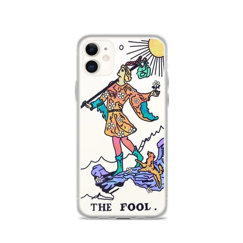 Psychedelic Aesthetic Tarot Card Clear Phone Case by The Urban Flair (Trippy Psychedelic Aesthetic Tarot Card Clear Phone Case For iPhone 11 Pro Max 7 8 Plus SE 2020 XR XS The Urban Flair Star Moon Sun Fool iPhone 11 The Fool Exclusively at The Urban Flair)