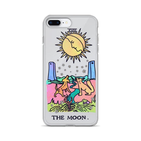 Psychedelic Aesthetic Tarot Card Clear Phone Case by The Urban Flair (Trippy Psychedelic Aesthetic Tarot Card Clear Phone Case For iPhone 11 Pro Max 7 8 Plus SE 2020 XR XS The Urban Flair Star Moon Sun Fool iPhone 7 Plus/8 Plus The Moon Exclusively at The Urban Flair)