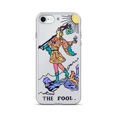 Psychedelic Aesthetic Tarot Card Clear Phone Case by The Urban Flair (Trippy Psychedelic Aesthetic Tarot Card Clear Phone Case For iPhone 11 Pro Max 7 8 Plus SE 2020 XR XS The Urban Flair Star Moon Sun Fool iPhone 7/8/SE 2 The Fool Exclusively at The Urban Flair)