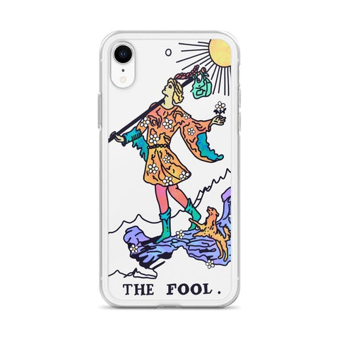 Psychedelic Aesthetic Tarot Card Clear Phone Case by The Urban Flair (Psychedelic Aesthetic Tarot Card Clear Phone Case iPhone XR The Fool exclusively at the Urban Flair!)