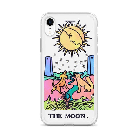 Psychedelic Aesthetic Tarot Card Clear Phone Case by The Urban Flair (Psychedelic Aesthetic Tarot Card Clear Phone Case iPhone XR The Moon exclusively at the Urban Flair!)