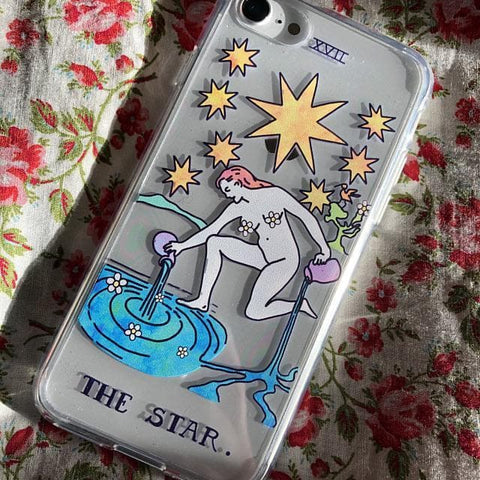 Psychedelic Aesthetic Tarot Card Clear Phone Case by The Urban Flair (Customer Feat)