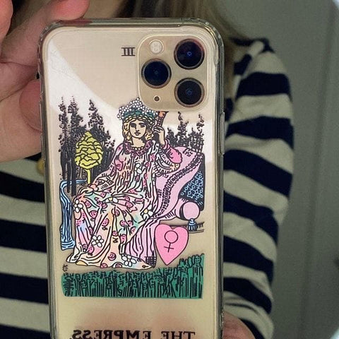 Psychedelic Aesthetic Tarot Card Clear Phone Case by The Urban Flair (Customer Feat)