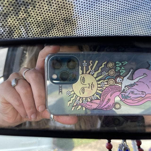 Psychedelic Aesthetic Tarot Card Clear Phone Case by The Urban Flair (Customer Feat)